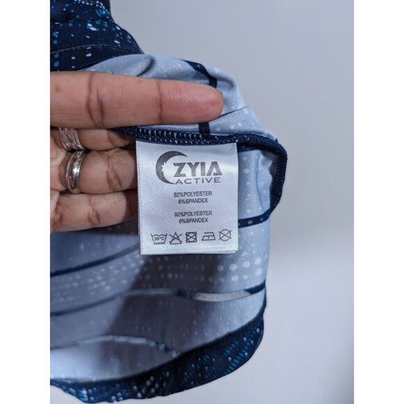 Zyia EUC Active Racerback Tank Top Womens Size Small Teal Striped Polka Dot - Picture 6 of 6